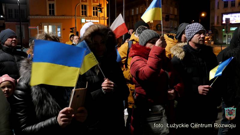 Manifestacja poparcia dla Ukrainy